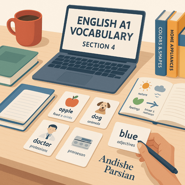 Vocabulary سطح A1 انگلیسی: بخش چهارم